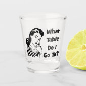 Grappig Bunco Retro Woman, waar ga ik heen? Shot Glas (Voorkant)