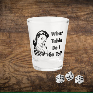 Grappig Bunco Retro Woman, waar ga ik heen? Shot Glas