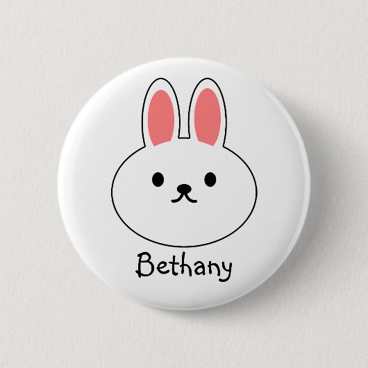 Grappig Bunny Konijn  Ronde Button 5,7 Cm (Voorkant)