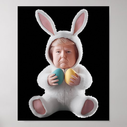 Grappig Bunny Pasen Trump Meme Happy Easter Day Poster (Voorkant)