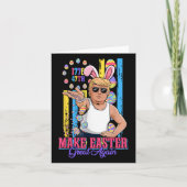 Grappig Bunny Trump 47th Salt Bae Meme Maak Pasen  Kaart (Voorkant)