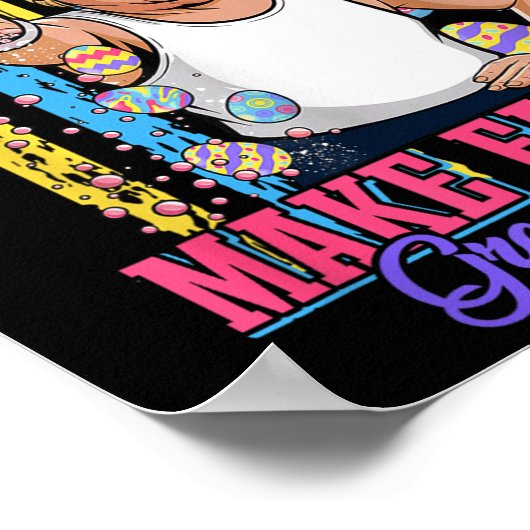 Grappig Bunny Trump 47th Salt Bae Meme Maak Pasen  Poster (Hoek)