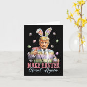 Grappig Bunny Trump Maak Pasen Groot Weer Konijn H Kaart (Gele Bloem)