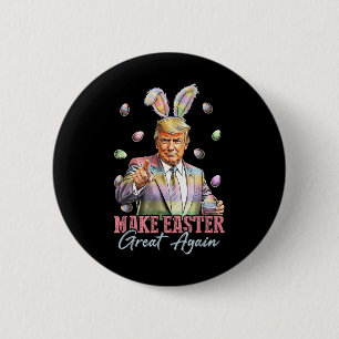 Grappig Bunny Trump Maak Pasen Groot Weer Konijn H Ronde Button 5,7 Cm