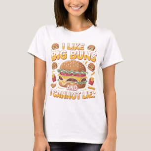 Grappig Burger Liefhebber Typografie Ontwerp voor  T-shirt