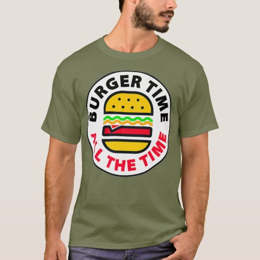 GRAPPIG BURGER TIJD comedy grap junk fast food T-shirt (Voorkant)