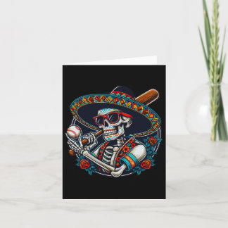 Grappig Bysebyll Skeleton Mexicaanse Sombrero Cool Kaart