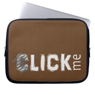 Grappig (c) Klik me Ice Breaker Light Tekst Laptop Sleeve