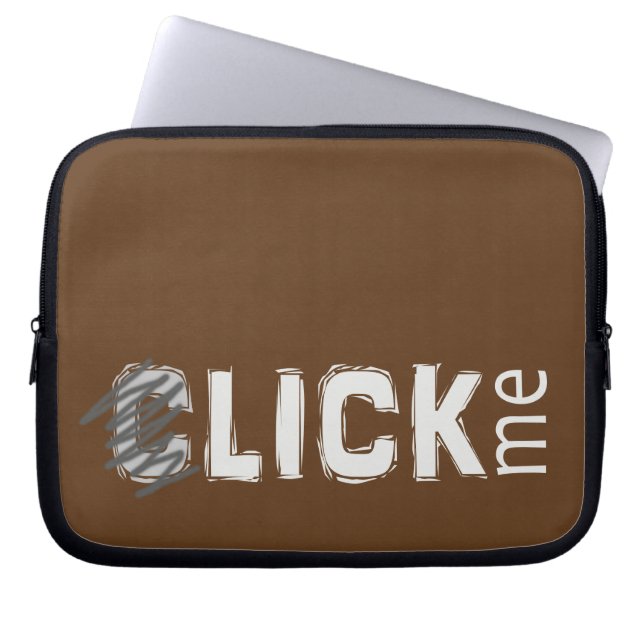 Grappig (c) Klik me Ice Breaker Light Tekst Laptop Sleeve (Voorkant)
