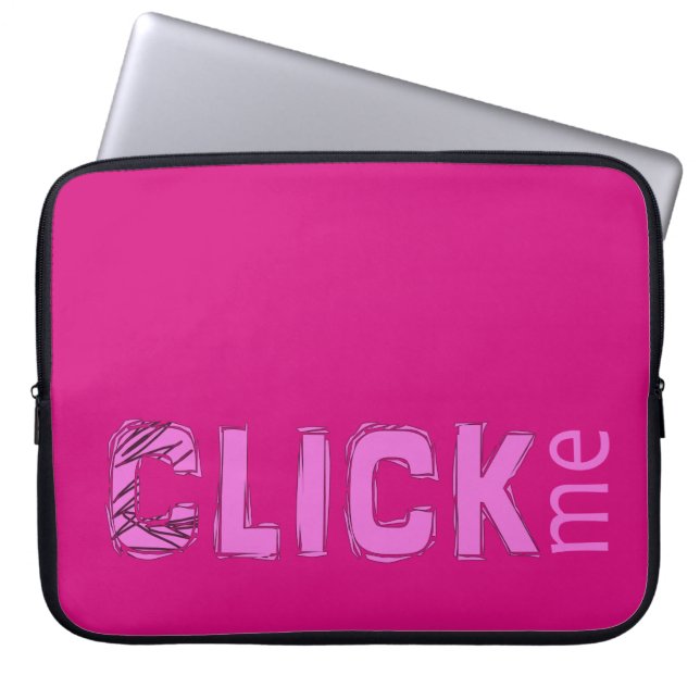 Grappig (C)lick me ijsbreker roze Laptop Sleeve (Voorkant)