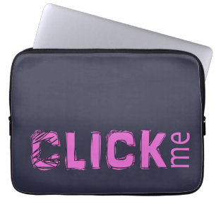 Grappig (C)lick me ijsbreker roze Laptop Sleeve
