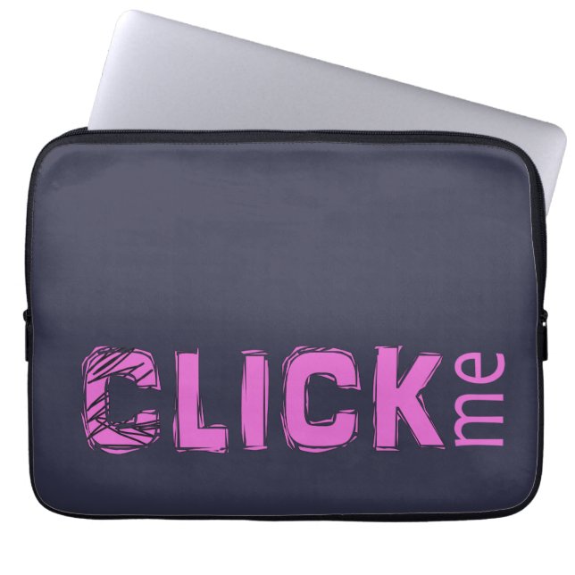 Grappig (C)lick me ijsbreker roze Laptop Sleeve (Voorkant)