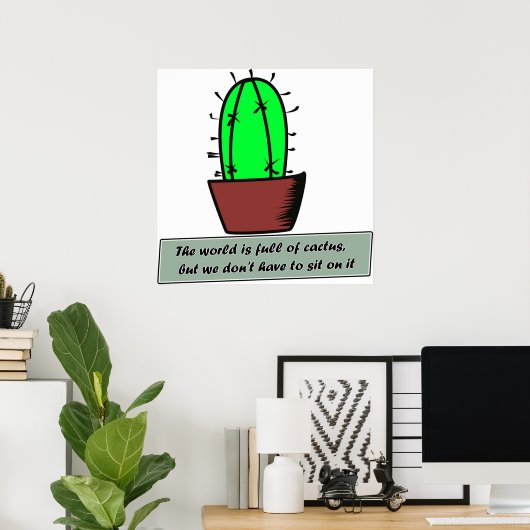 grappig cactus gezegde poster (Thuiskantoor)