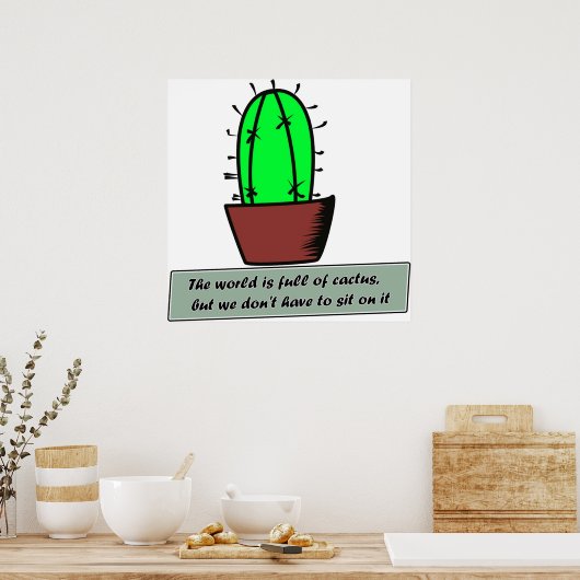 grappig cactus gezegde poster (Keuken)