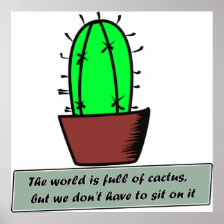 grappig cactus gezegde poster