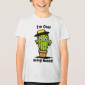 Grappig Cactus Kinder T-Shirt – Geen Knuffels Nodi (Voorkant)