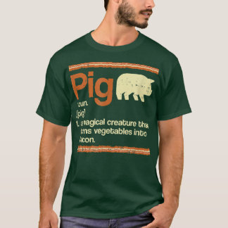 Grappig cadeau bacon en varkensdefinitie  t-shirt