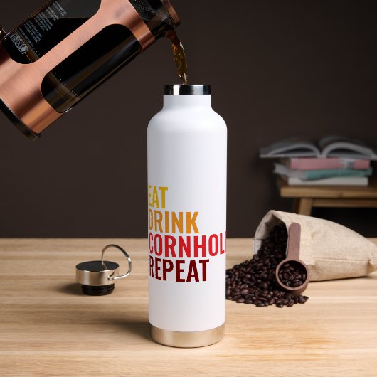 Grappig Cadeau Cornhole Liefhebber Kleurverloop Waterfles (Koffie (Gedraaid) )