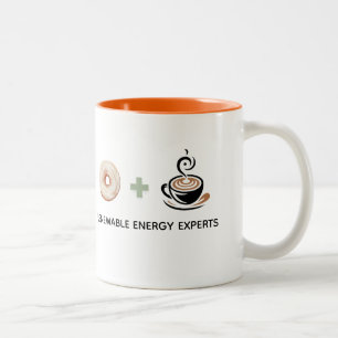 Grappig cadeau expert duurzame energie tweekleurige koffiemok