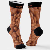 Grappig cadeau gebakken bonen met aangepaste naam  sokken (Gebogen)