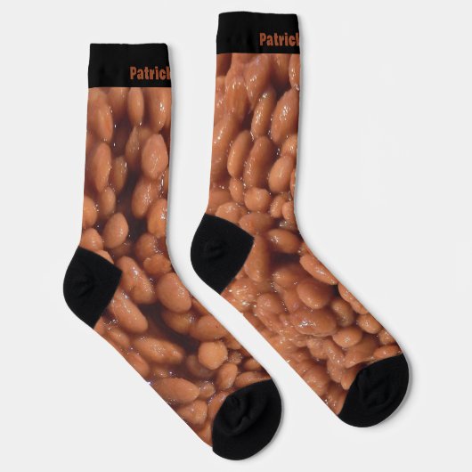 Grappig cadeau gebakken bonen met aangepaste naam  sokken (Rechts)