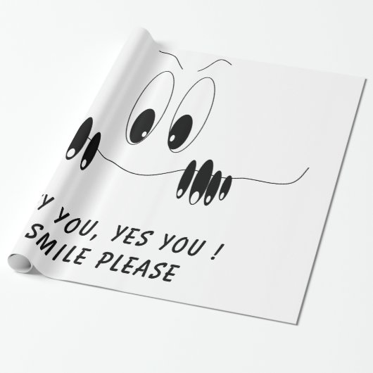 Grappig cadeau inpakpapier Curiosity Eyes - Smile (Uitgerold)