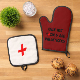 Grappig Cadeau met Citaat van Influencer voor Huis Ovenwant & Pannenlap Set