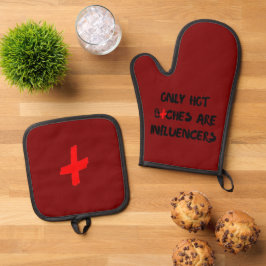 Grappig Cadeau met Citaat van Influencer voor Huis Ovenwant & Pannenlap Set