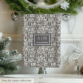 Grappig cadeau modern dollarpatroon gepersonalisee bad handdoek