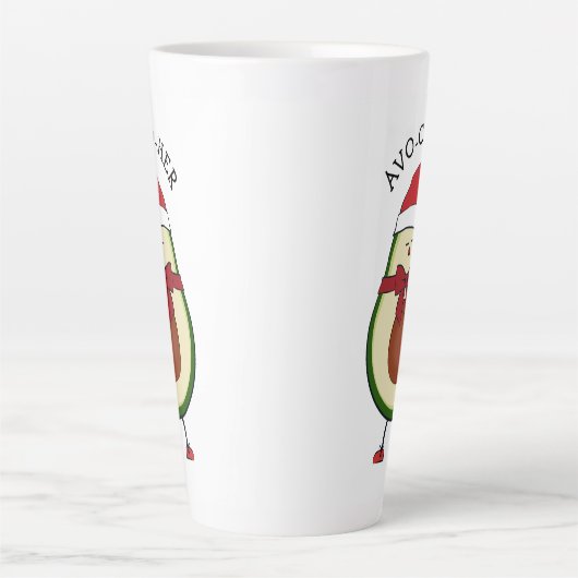 Grappig cadeau Santa Hat Avocado Latte Mok (Voorkant)