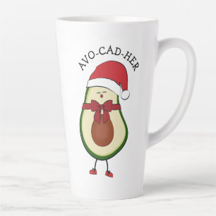 Grappig cadeau Santa Hat Avocado Latte Mok