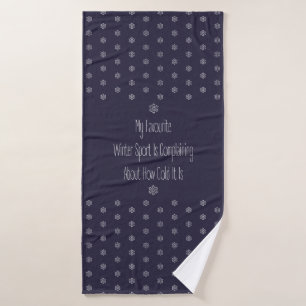 Grappig Cadeau Spreuk Mijn Favoriete Wintersport D Badhanddoek