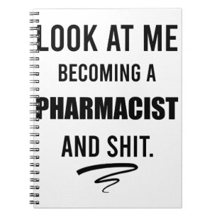 Grappig cadeau T-shirt voor apothekers afstudeerfe Notitieboek