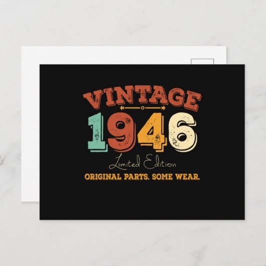 Grappig cadeau voor 79 jarige, 1946 retro, 79ste v briefkaart (Voorkant / Achterkant)
