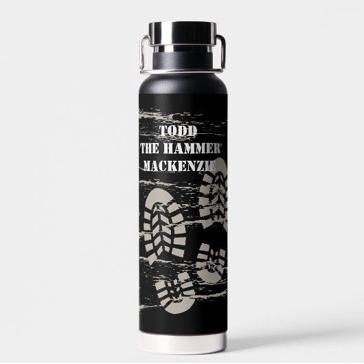 Grappig cadeau voor aannemer bouwbaas waterfles (Achterkant)