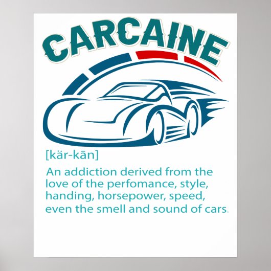 Grappig cadeau voor autoliefhebber - Definitie van Poster (Voorkant)