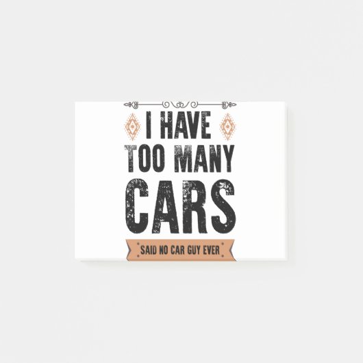 Grappig cadeau voor autoliefhebber Ik heb te veel  Post-it® Notes (Voorkant)