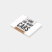 Grappig cadeau voor autoliefhebber Ik heb te veel  Post-it® Notes (Schuin)