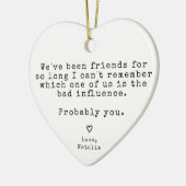 Grappig cadeau voor beste vriend Hilarische Kerstm Keramisch Ornament (Links)