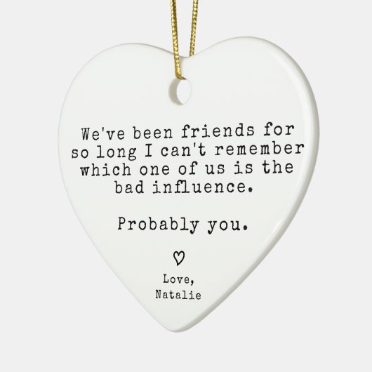 Grappig cadeau voor beste vriend Hilarische Kerstm Keramisch Ornament (Links)