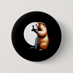 Grappig Cadeau voor Bosmarmotdag Schaduw Ronde Button 5,7 Cm