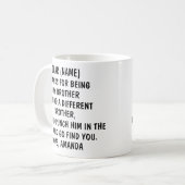 Grappig cadeau voor broer | Gepersonaliseerde broe Koffiemok (Voorkant links)