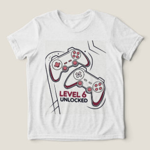 Grappig cadeau voor de 6e verjaardag van gamers, L Tri-Blend Shirt