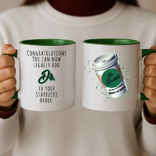 Grappig cadeau voor dokters gepersonaliseerd Afstu Tweekleurige Koffiemok