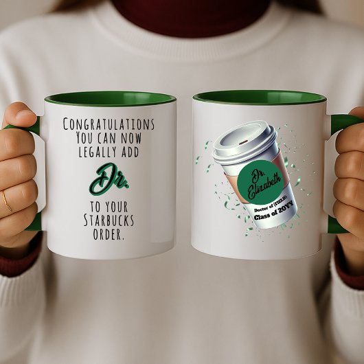 Grappig cadeau voor dokters gepersonaliseerd Afstu Tweekleurige Koffiemok
