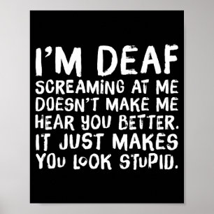 Grappig Cadeau Voor Doven Grappend Hoor Joke Poster