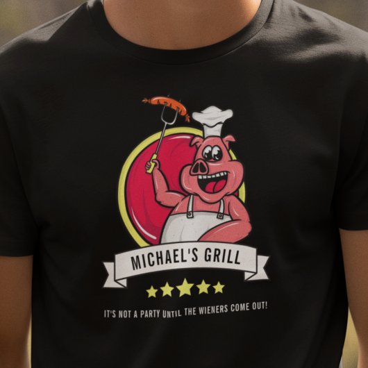 Grappig cadeau voor hem BBQ Grill Vader Naam Manne T-shirt