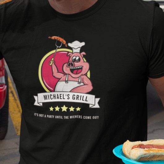 Grappig cadeau voor hem BBQ Grill Vader Naam Manne T-shirt