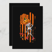 Grappig cadeau voor ijshockeyspeler skelet Hallowe Feestdagenkaart (Voorkant / Achterkant)