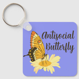 Grappig cadeau voor Introvert Antisociale Vlinder Sleutelhanger